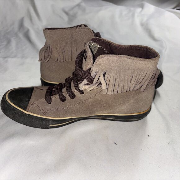 Converse Air Walk Shoes High Top Fringe Brown Skater Distressed Festival - Picture 9 of 14
